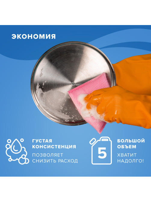 Средство для мытья посуды 5 л, ЛАЙМА PROFESSIONAL, антибактериальное, концентрат, 600197