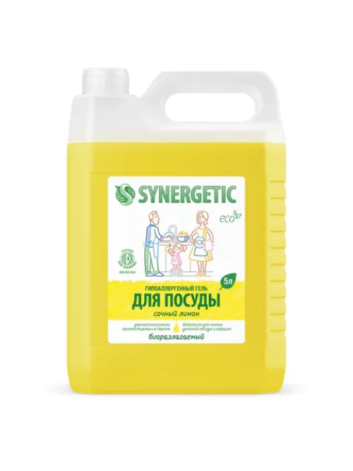 Гель для мытья посуды антибактериальный 5 л, SYNERGETIC 