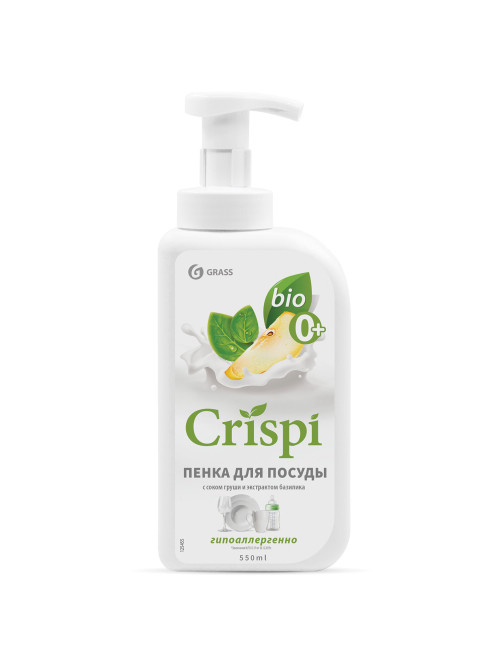 Средство для мытья посуды, овощей, фруктов эко-пенка 550 мл, CRISPI by GRASS 
