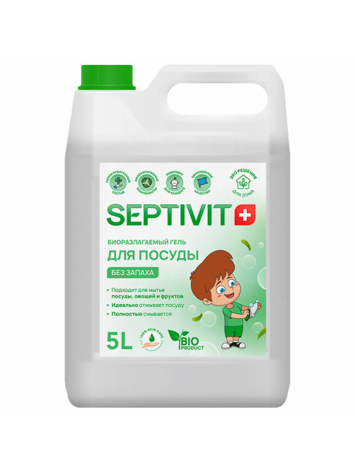 Средство для мытья посуды гипоаллергенное 5 л, SEPTIVIT 