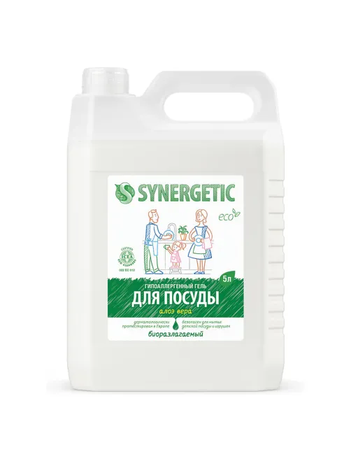 Гель для мытья посуды антибактериальный 5 л, SYNERGETIC 