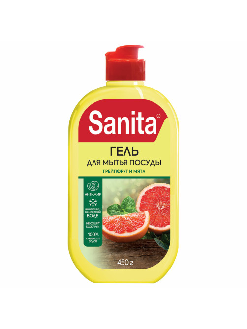 Гель для мытья посуды 450 г, SANITA 