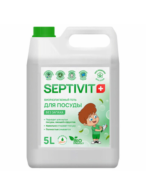 Средство для мытья посуды гипоаллергенное 5 л, SEPTIVIT 