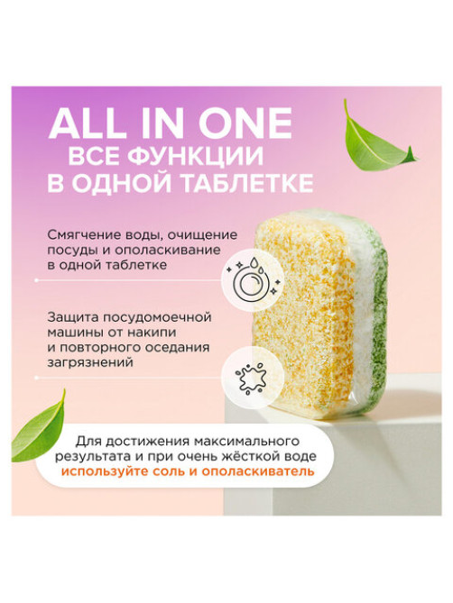 Таблетки для посудомоечных машин 100 шт. SYNERGETIC, биоразлагаемые, бесфосфатные, 102100