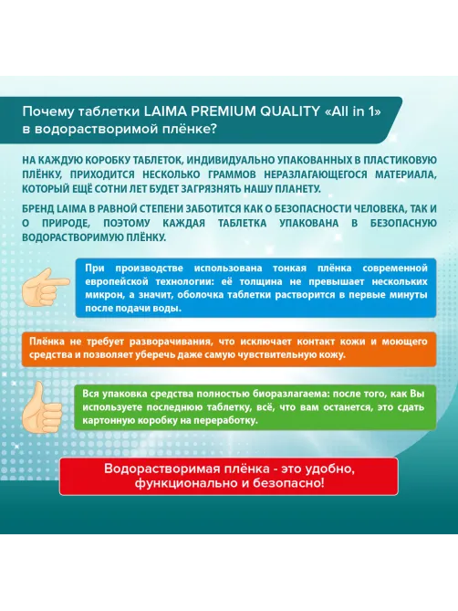 Таблетки для посудомоечных машин 100 шт. LAIMA PREMIUM QUALITY 