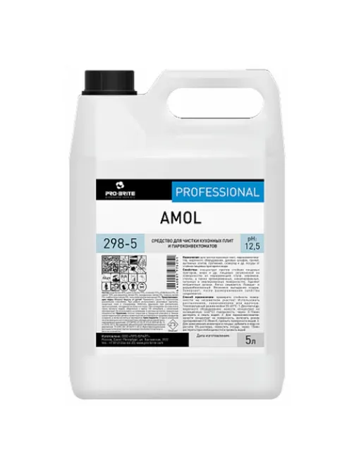 Средство для чистки плит, духовок, грилей от жира и нагара, 5 л, PRO-BRITE AMOL, концентрат, 298-5