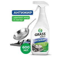 Средство для кухни, чистки плит, духовок, грилей от жира/нагара 600 мл, GRASS AZELIT АНТИЖИР, щелочное, распылитель, 218600
