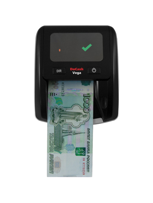 Детектор банкнот DOCASH VEGA, автоматический, ИК, МАГНИТНАЯ, АНТИСТОКС детекция, АКБ, 12398