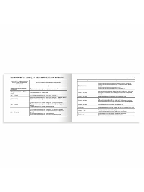 Сертификат о профилактических прививках (Форма № 156/у-93), 12 л., А6 95x140 мм, STAFF, 130253