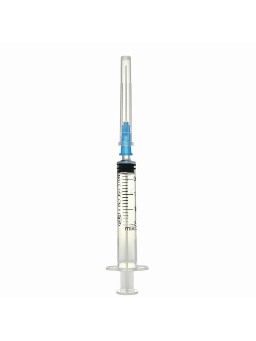 Шприц 3-х компонентный SFM, 2 мл, КОМПЛЕКТ 100 шт., в коробке, игла 0,63х32 - 23G, 534205