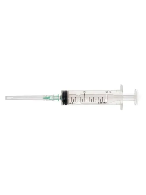 Шприц 3-х компонентный PASCAL, 10 мл, КОМПЛЕКТ 10 шт., в коробке, игла 0,8х40 - 21G, 120508