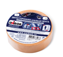 Клейкая двухсторонняя лента 25 мм х 10 м, ПОЛИПРОПИЛЕНОВАЯ ОСНОВА, UNIBOB, 38915