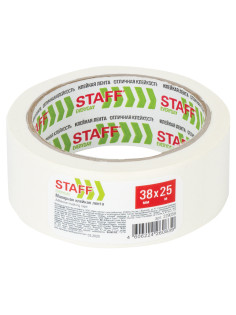 Клейкая лента малярная креппированная 38 мм x 25 м, STAFF, 229059