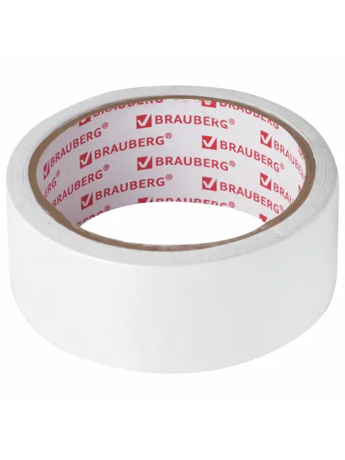 Клейкая двухсторонняя лента 38 мм х 10 м, БУМАЖНАЯ ОСНОВА, BRAUBERG, 229056