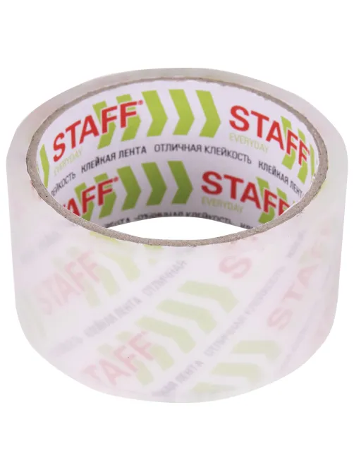 Клейкая лента упаковочная 48 мм x 40 м, прозрачная, толщина 40 микрон, STAFF CLASSIC, 440176