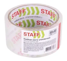 Клейкая лента упаковочная 48 мм x 40 м, прозрачная, толщина 40 микрон, STAFF CLASSIC, 440176