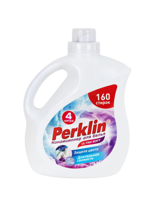 Кондиционер для белья, 160 стирок, 4 л, PERKLIN (ПЕРКЛИН) SUPER SOFT, 609781