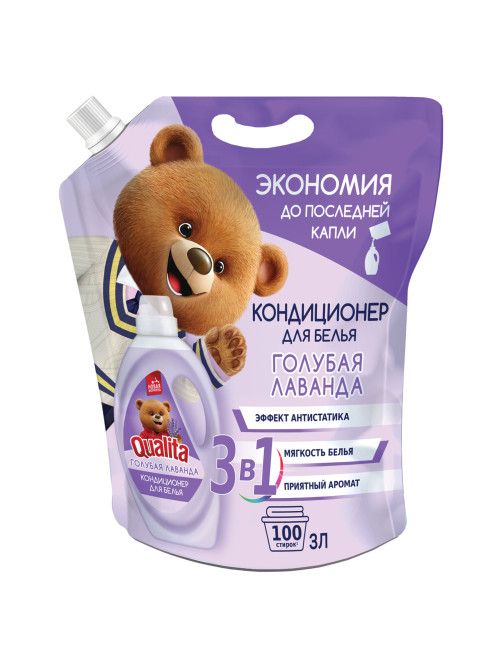 Кондиционер-ополаскиватель для белья 3 л, QUALITA 