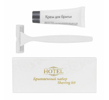 Бритвенный набор КОМПЛЕКТ 200 шт., HOTEL (крем для бритья + станок), картон, 2000121