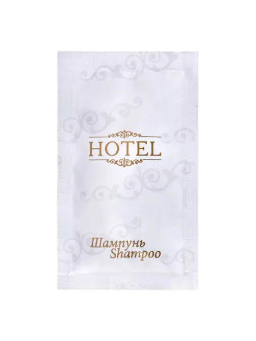 Шампунь одноразовый 10 мл, КОМПЛЕКТ 500 шт., HOTEL, саше, флоупак, 2000111