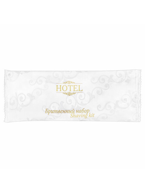 Бритвенный набор КОМПЛЕКТ 200 шт., HOTEL (крем для бритья + станок), саше, флоупак, 2000121/1