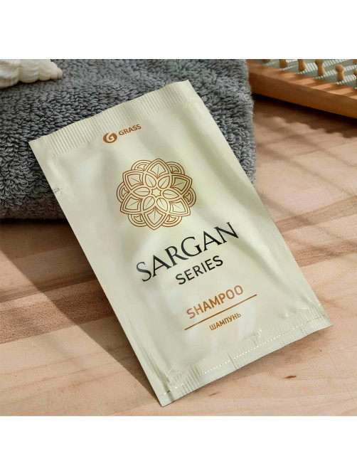 Шампунь одноразовый 10 мл, КОМПЛЕКТ 500 шт., GRASS SARGAN, саше, флоупак, 125208