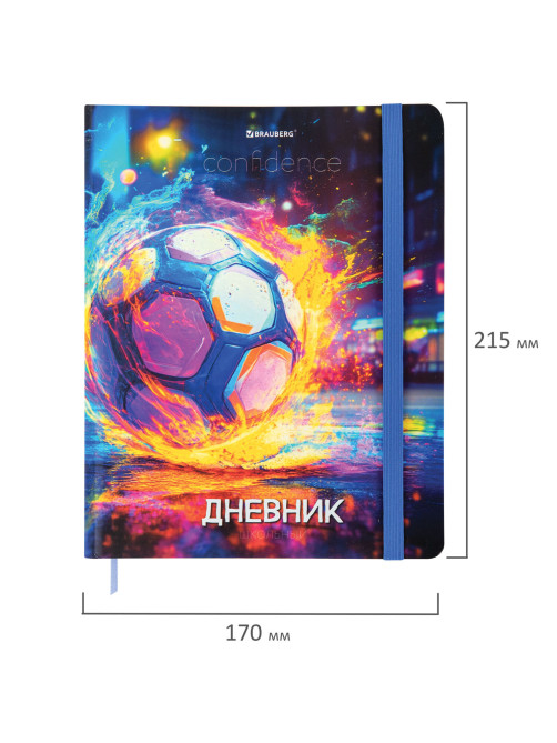 Дневник 1-11 класс 48 л., твердый, BRAUBERG, матовая ламинация, резинка, закладка-ляссе, с подсказом, 