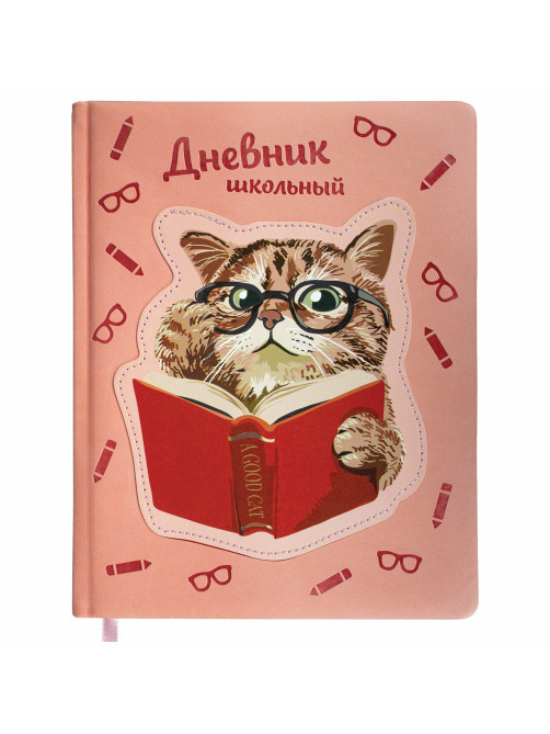 Дневник 1-11 класс 48 л., кожзам (твердая с поролоном), тиснение, аппликация, BRAUBERG, 
