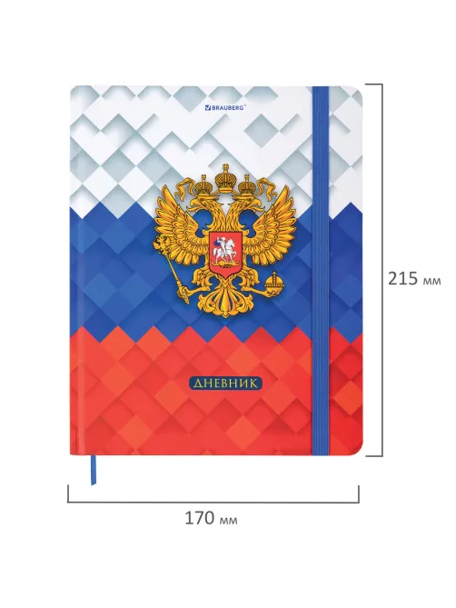 Дневник 1-11 класс 48 л., твердый, BRAUBERG, матовая ламинация, резинка, закладка-ляссе, с подсказом, 