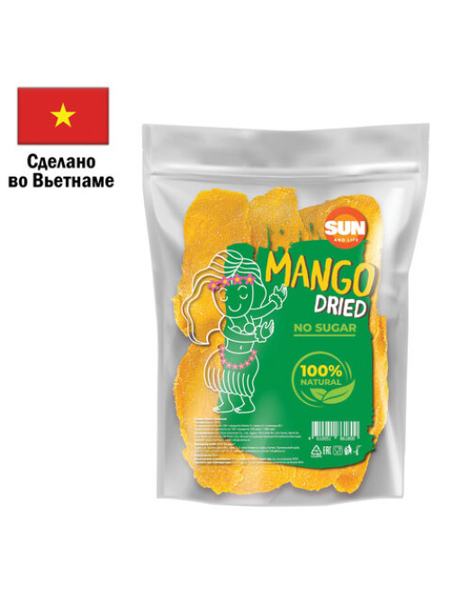 Манго сушеное без сахара SUN AND LIFE, 500 г, 4610051861800