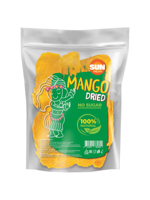 Манго сушеное без сахара SUN AND LIFE, 500 г, 4610051861800