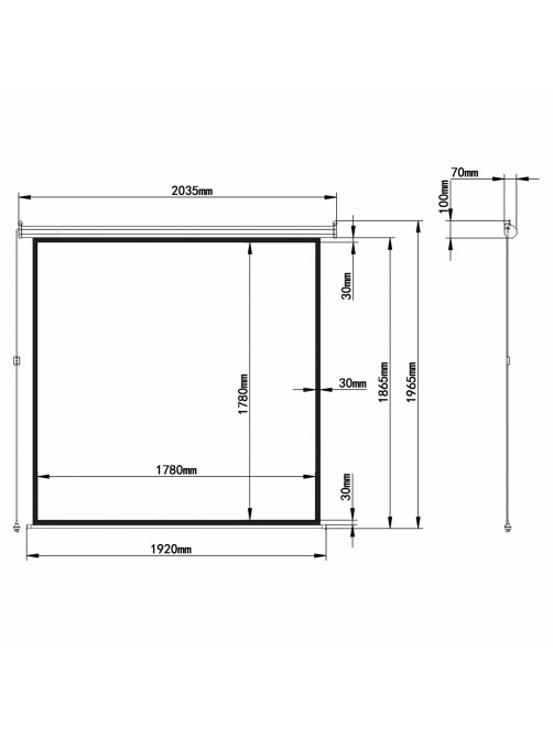 Экран проекционный настенный (180х180 см), матовый, электропривод, 1:1, BRAUBERG 