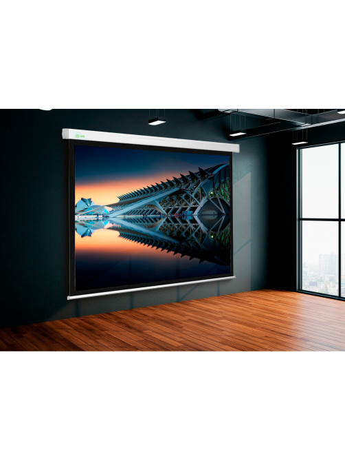 Экран Cactus Motoscreen CS-PSM-180x180, 180x180 см, 1:1, настенно-потолочный моторизованный, белый