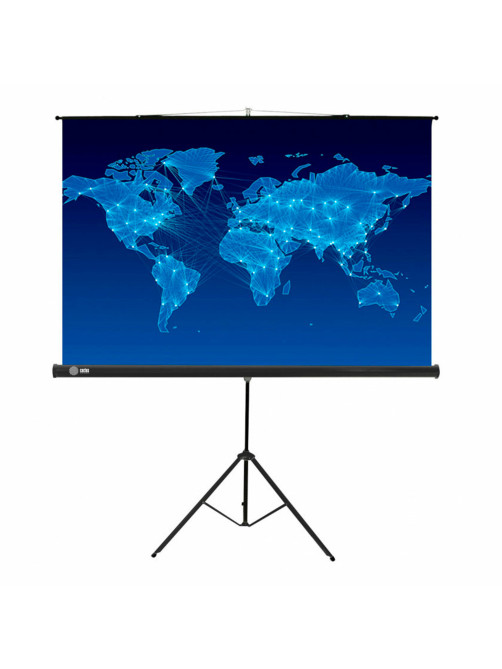 Экран Cactus Triscreen CS-PST-150x150, 150x150 см, 1:1, напольный, черный