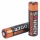 Батарейки аккумуляторные Ni-Mh пальчиковые КОМПЛЕКТ 2 шт., АА (HR6) 2700 mAh, SONNEN, 454235