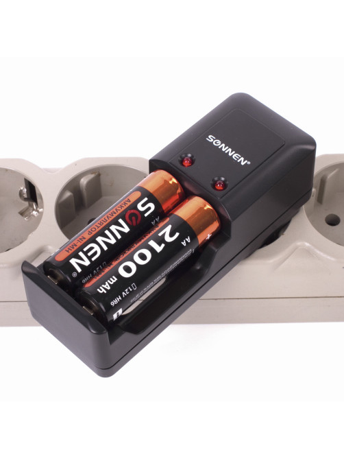 Батарейки аккумуляторные Ni-Mh пальчиковые КОМПЛЕКТ 2 шт., АА (HR6) 2100 mAh, SONNEN, 454234