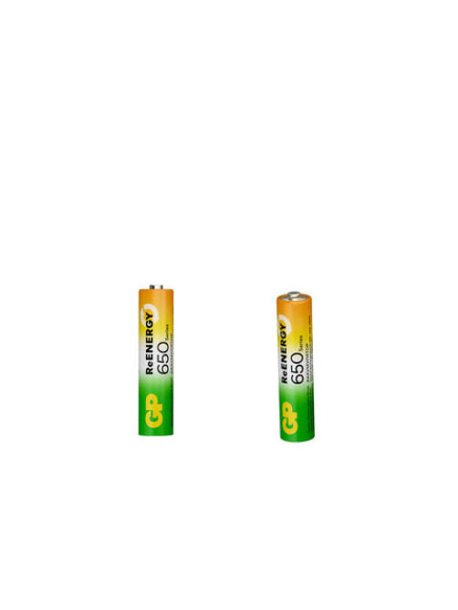 Батарейки аккумуляторные GP ReEnergy Ni-Mh мизинчиковые КОМПЛЕКТ 2 шт., ААА (HR03), 650 mAh, 65AAAHCRGY, 65AAAHCRGY-2CRC