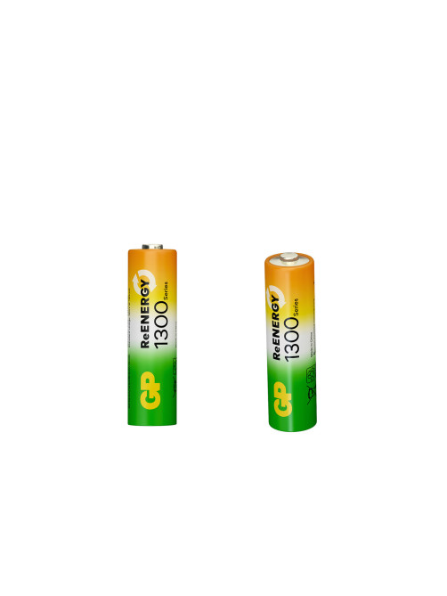 Батарейки аккумуляторные GP ReEnergy Ni-Mh пальчиковые КОМПЛЕКТ 2 шт., AA (HR6), 1300 mAh, 130AAHCRGY, 130AAHCRGY-2CRC