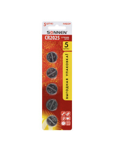 Батарейки литиевые SONNEN Lithium CR2025, 
