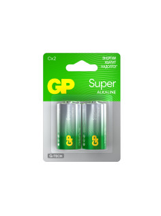 Батарейки КОМПЛЕКТ 2 шт., GP Super G-Tech, С (LR14, 14А), алкалиновые, блистер, 14A-2CR2