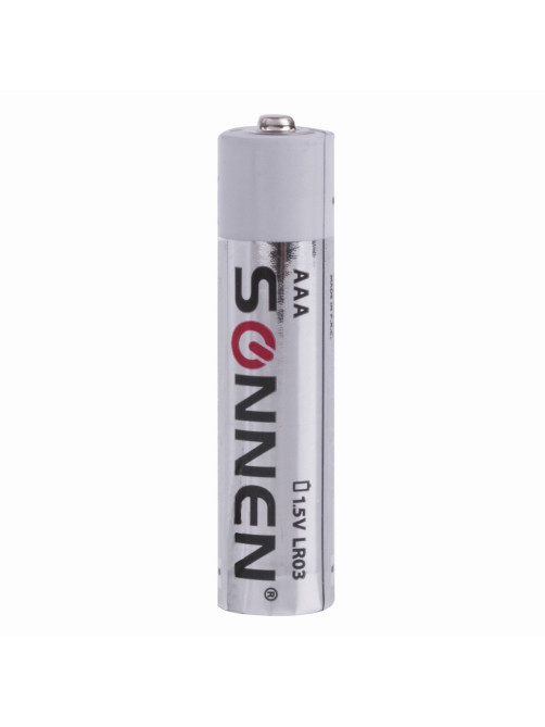 Батарейки КОМПЛЕКТ 2 шт., SONNEN Alkaline, AAA (LR03, 24А), алкалиновые, мизинчиковые, блистер, 451087