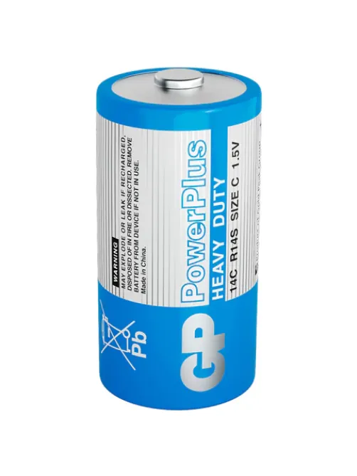 Батарейки КОМПЛЕКТ 2 шт., GP PowerPlus C (14C), солевые, в пленке, 14CEBRA-2S2