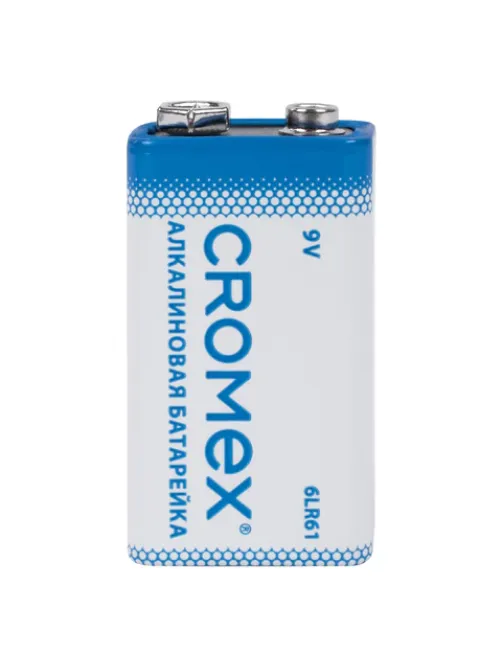 Батарейки алкалиновые КОМПЛЕКТ 4 шт., CROMEX (КРОМЕКС) Alkaline, Крона 9V (6LR61, 6LF22, 1604A), короб, 456453