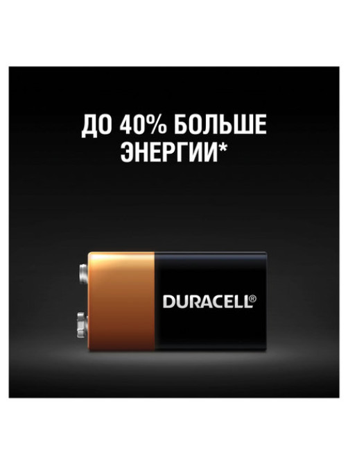 Батарейка DURACELL Basic ОРИГИНАЛ, 6LR61 (КРОНА), алкалиновая, 1 шт., 9 В, блистер