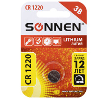 Батарейка литиевая SONNEN Lithium CR1220 