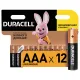 Батарейки КОМПЛЕКТ 12 шт., DURACELL Basic ОРИГИНАЛ, AAA (LR03, 24А), алкалиновые, мизинчиковые
