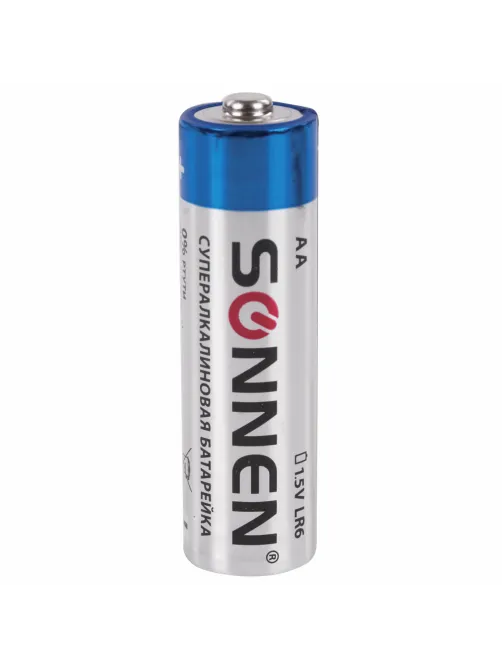 Батарейки КОМПЛЕКТ 2 шт., SONNEN Super Alkaline, АА(LR6,15А), алкалиновые, пальчиковые, в блистере, 451093