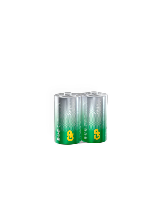 Батарейки КОМПЛЕКТ 2 шт., GP Super G-Tech, D (LR20, 13А), алкалиновые, в пленке, 13A-OS2