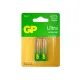 Батарейки КОМПЛЕКТ 2 шт., GP Ultra G-Tech, AA (LR6,15А), алкалиновые, пальчиковые, 15AUA21-2CRSBC2
