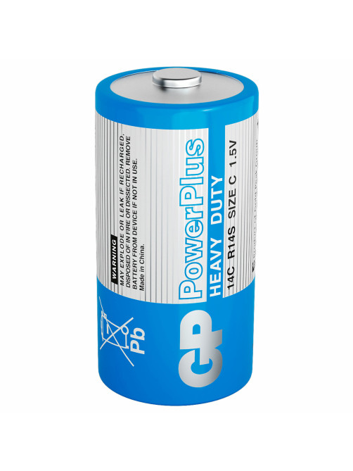 Батарейки КОМПЛЕКТ 2 шт., GP PowerPlus C (14C), солевые, в пленке, 14CEBRA-2S2
